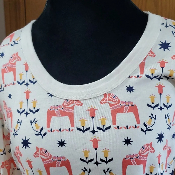 Hanna Andersson donkey pattern organic cotton made in peru thermal top - Picture 2 of 5